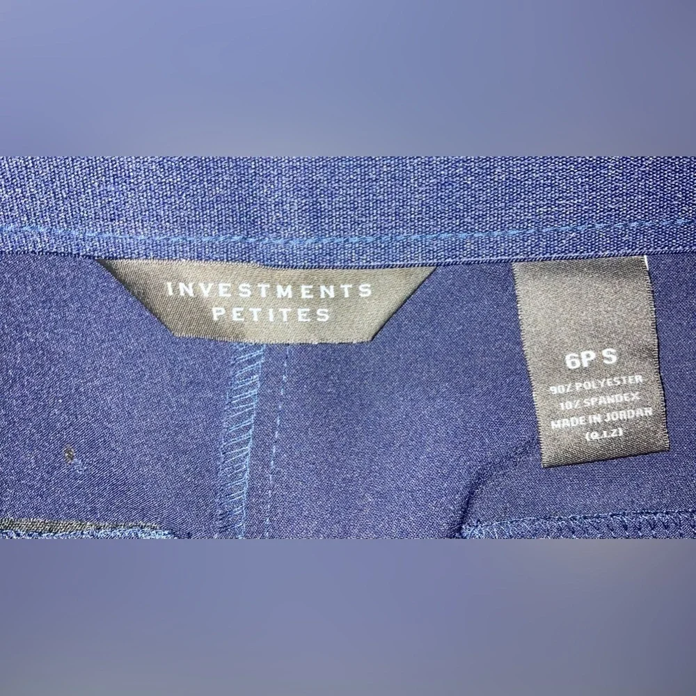 NWT Investments Petite Women’s Size 6P S Navy‎ Straight Leg 5th Ave Fit Pants